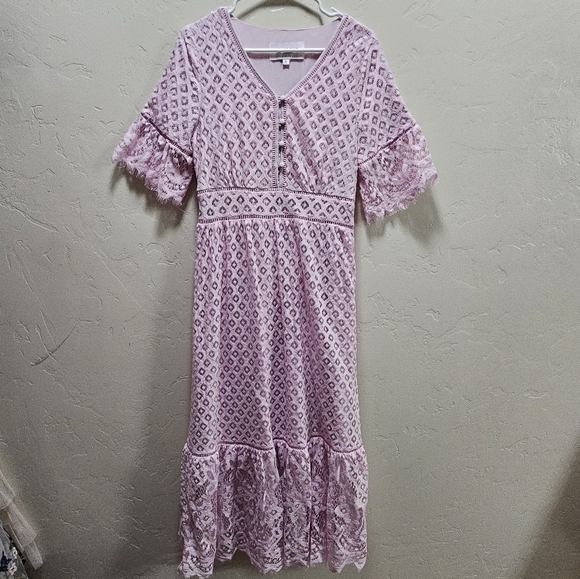 Jessakae Delancey Street Lace Midi Dress- Size L - Picture 3 of 5